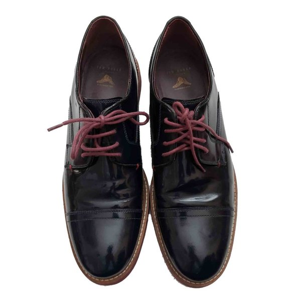 Ted Baker Layke Cap Toe Dress Shoes Navy Blue Men's Size USA 9M - Picture 3 of 5